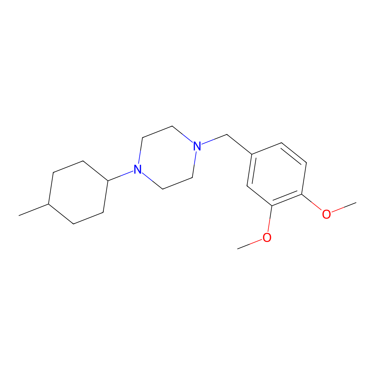 1-[(3,4-Dimethoxyphenyl)methyl]-4-(4-methylcyclohexyl)piperazine molecular structure, CAS 428833-94-7