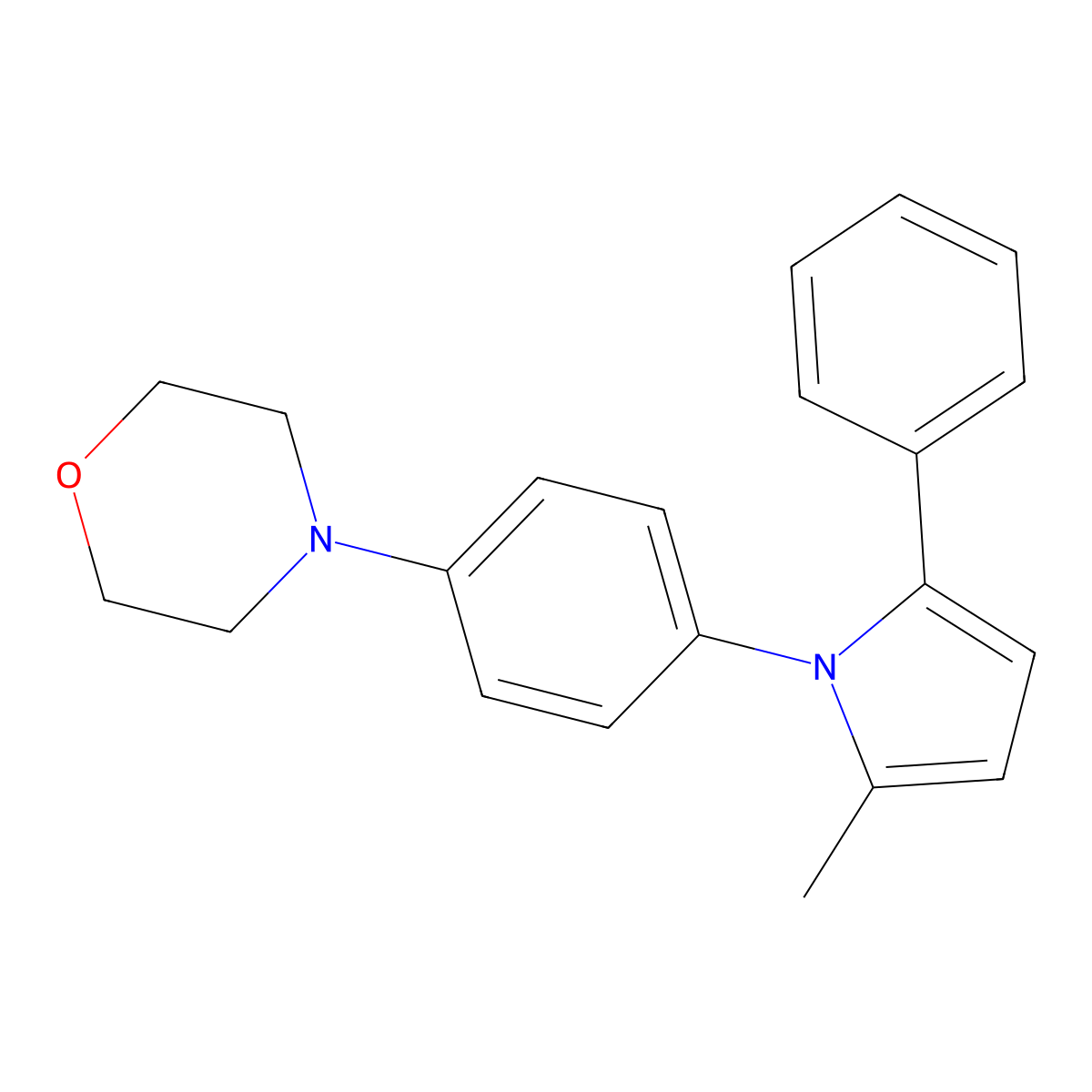 4-[4-(2-Methyl-5-phenylpyrrol-1-yl)phenyl]morpholine molecular structure, CAS 428833-97-0