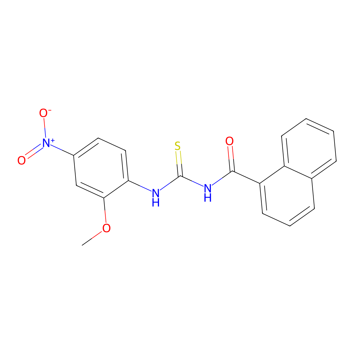 N-[(2-methoxy-4-nitrophenyl)carbamothioyl]naphthalene-1-carboxamide molecular structure, CAS 428834-11-1
