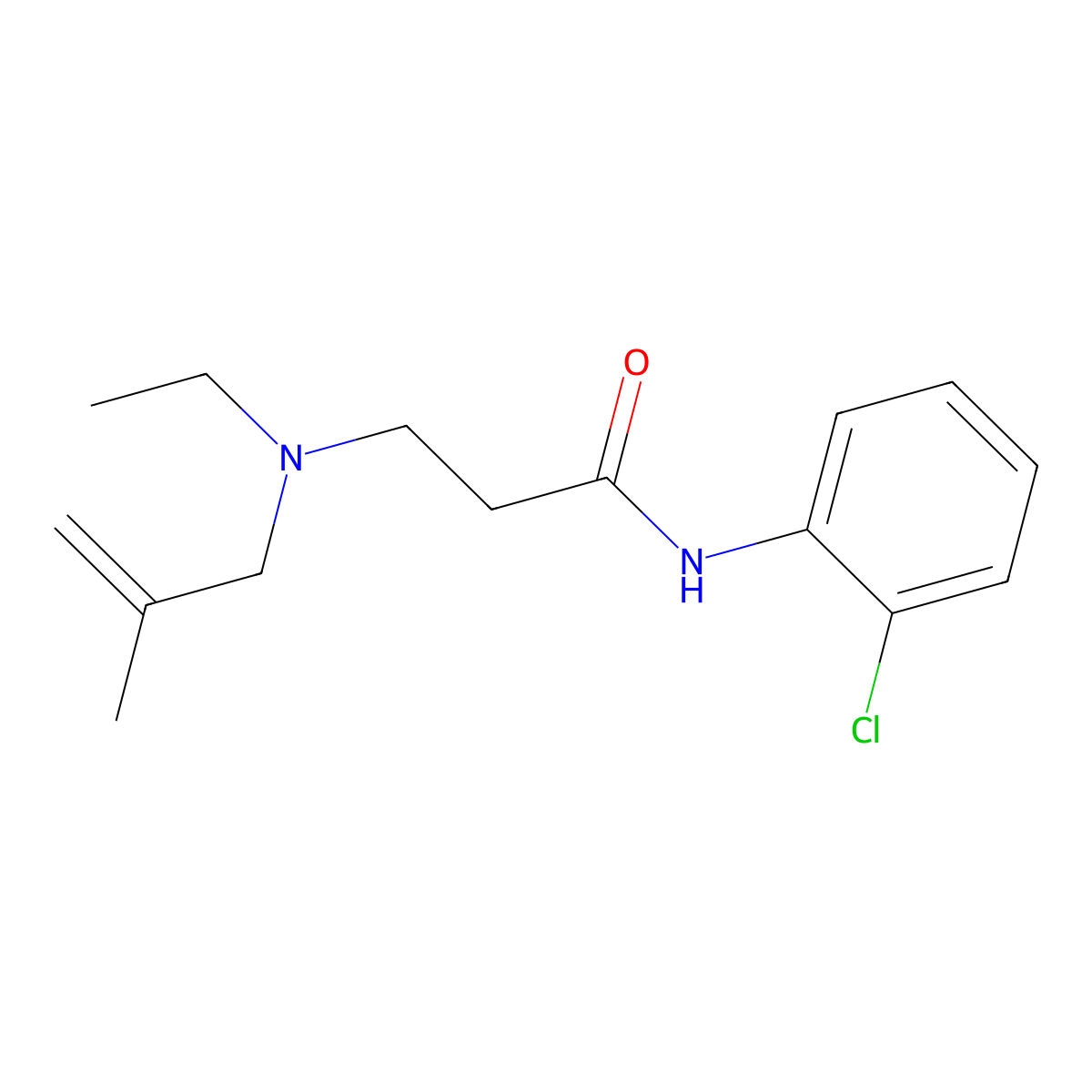 N-(2-chlorophenyl)-3-[ethyl(2-methylprop-2-enyl)amino]propanamide molecular structure, CAS 428834-14-4