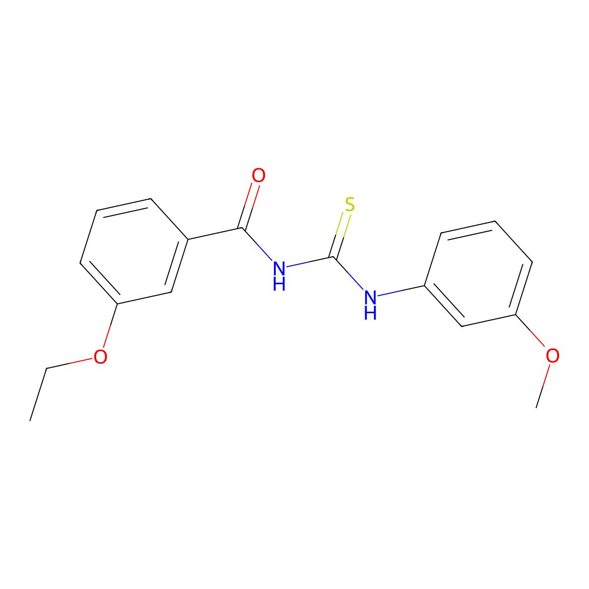 3-ethoxy-N-[(3-methoxyphenyl)carbamothioyl]benzamide molecular structure, CAS 428834-24-6