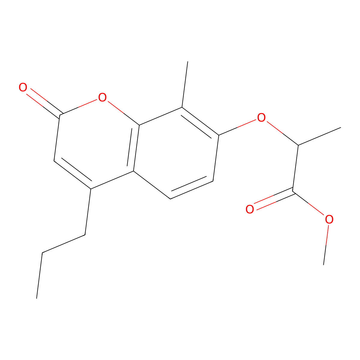 methyl 2-[(8-methyl-2-oxo-4-propyl-2H-chromen-7-yl)oxy]propanoate molecular structure, CAS 428834-27-9