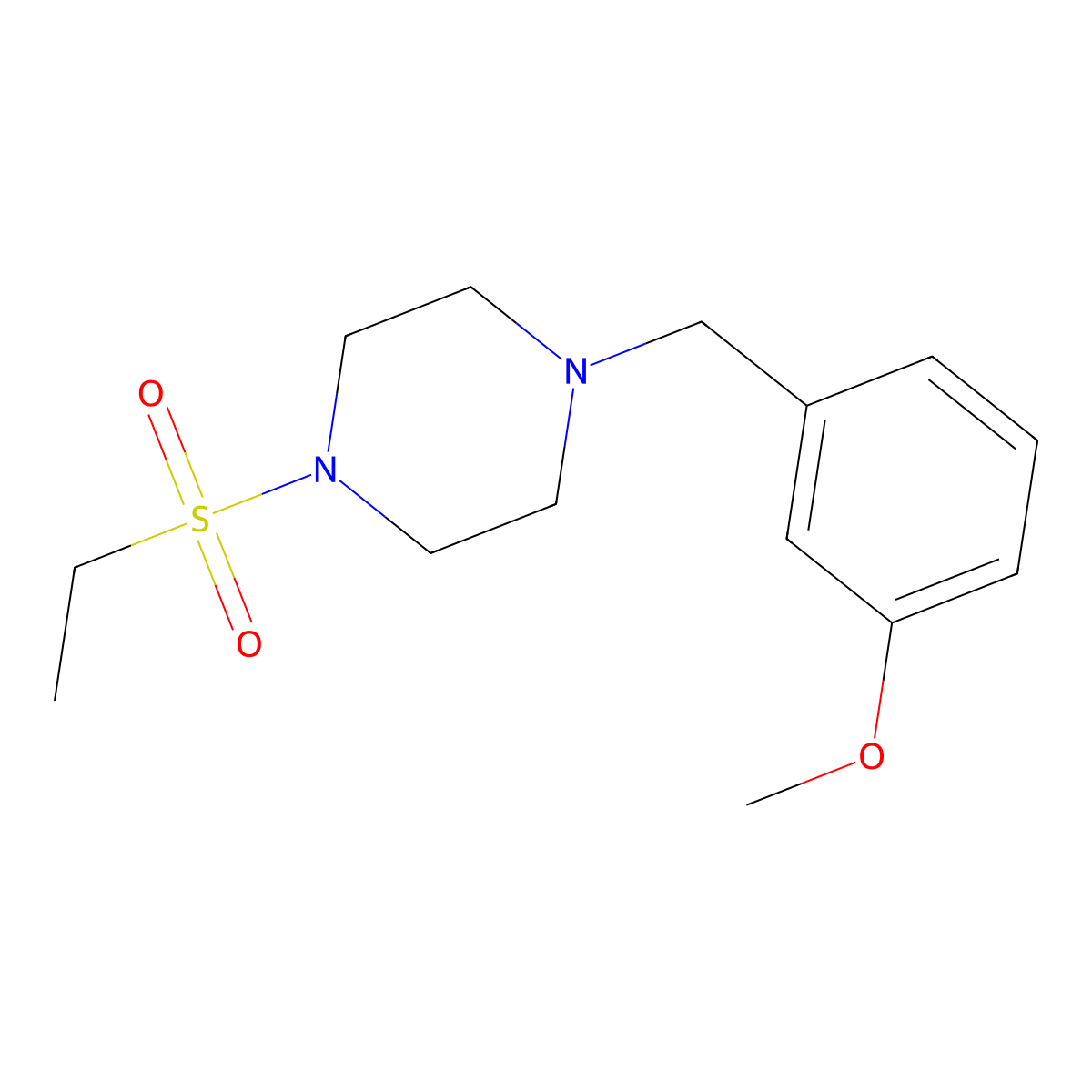 1-(Ethylsulfonyl)-4-(3-methoxybenzyl)piperazine molecular structure, CAS 428834-28-0