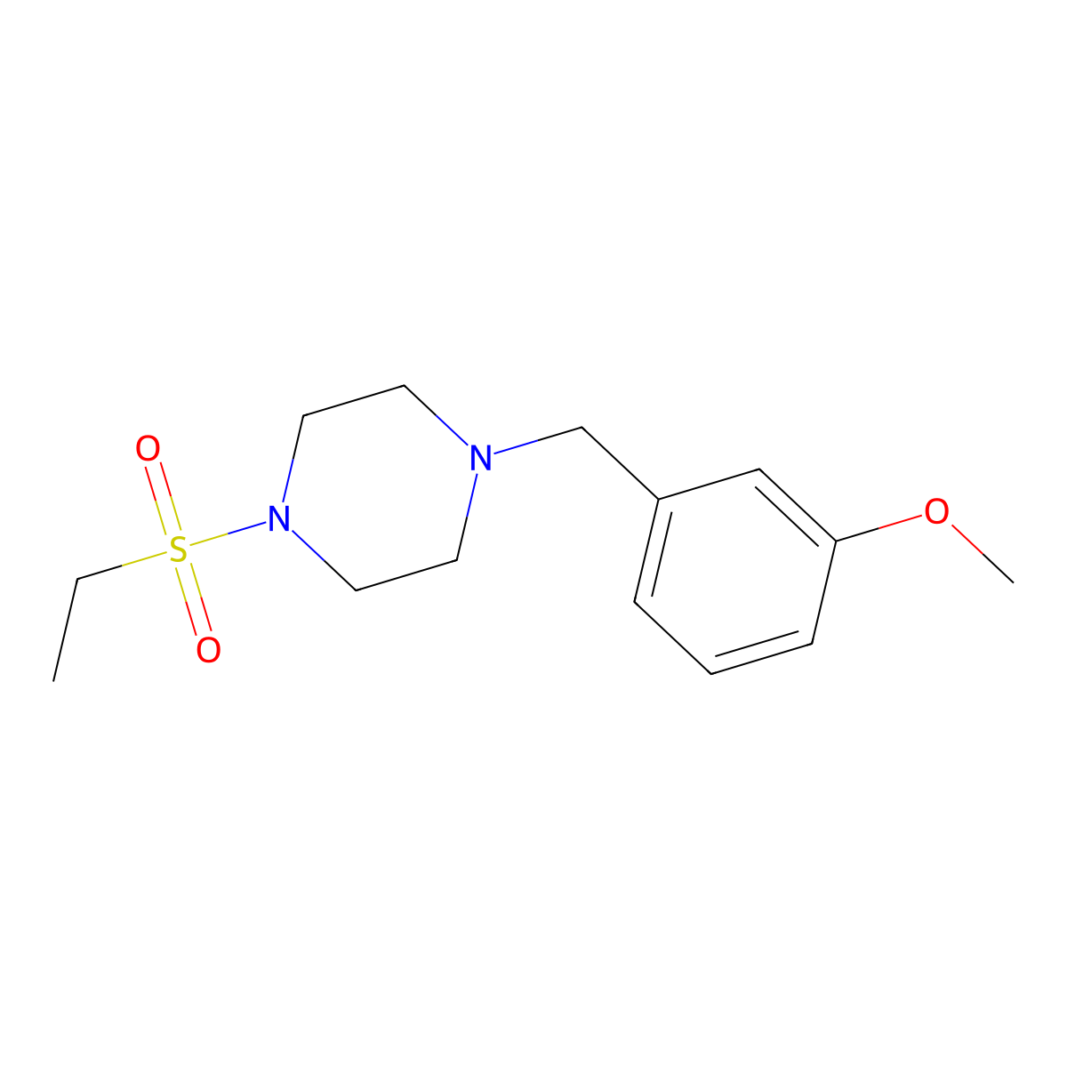 1-(Ethylsulfonyl)-4-(3-methoxybenzyl)piperazine molecular structure, CAS 428834-28-0