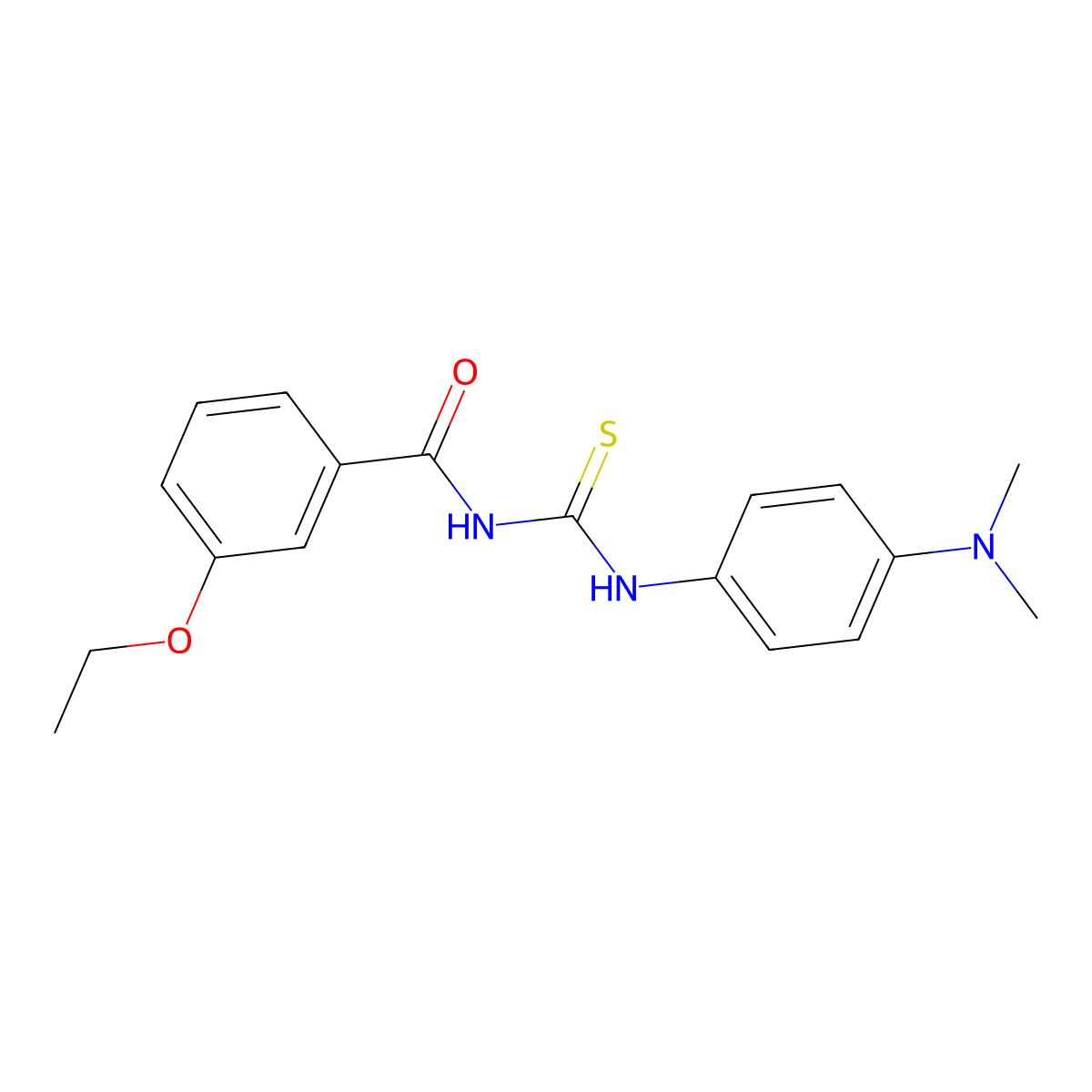 N-[4-(dimethylamino)phenyl]-N'-(3-ethoxybenzoyl)thiourea molecular structure, CAS 428834-34-8