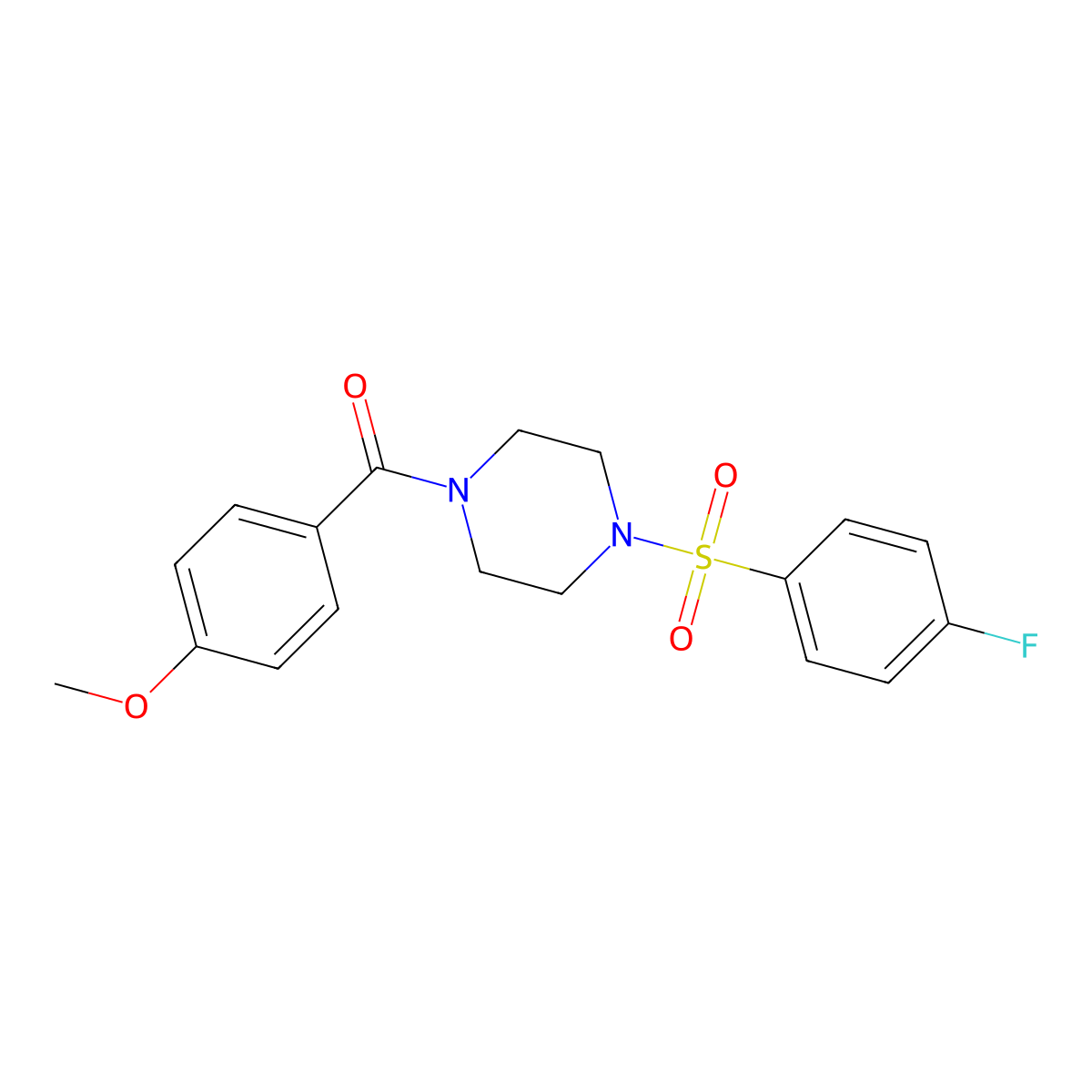 [4-(4-Fluorophenyl)sulfonylpiperazin-1-yl]-(4-methoxyphenyl)methanone molecular structure, CAS 428834-49-5
