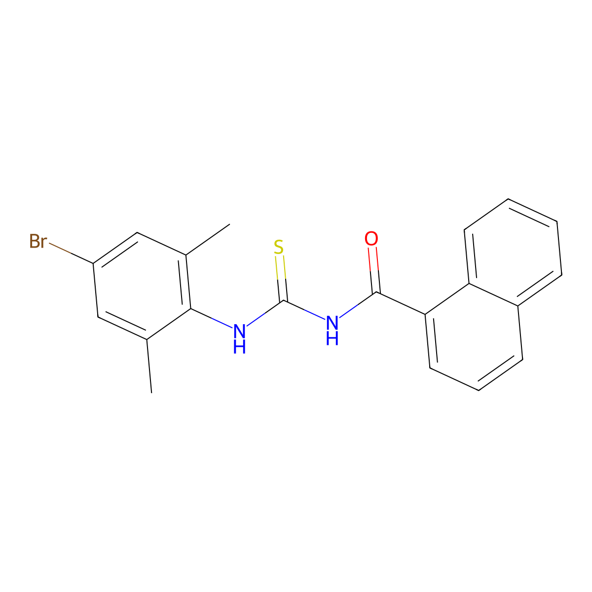 N-[(4-bromo-2,6-dimethylphenyl)carbamothioyl]naphthalene-1-carboxamide molecular structure, CAS 428834-62-2