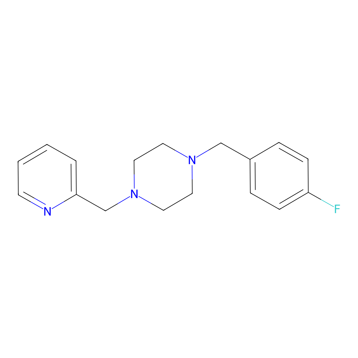 1-[(4-Fluorophenyl)methyl]-4-(pyridin-2-ylmethyl)piperazine molecular structure, CAS 428834-63-3