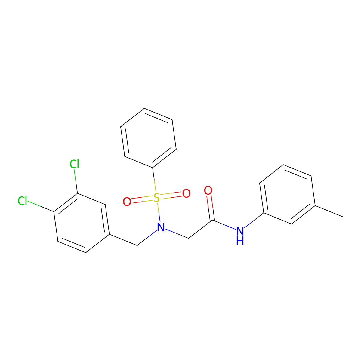 2-[benzenesulfonyl-[(3,4-dichlorophenyl)methyl]amino]-N-(3-methylphenyl)acetamide molecular structure, CAS 428834-66-6