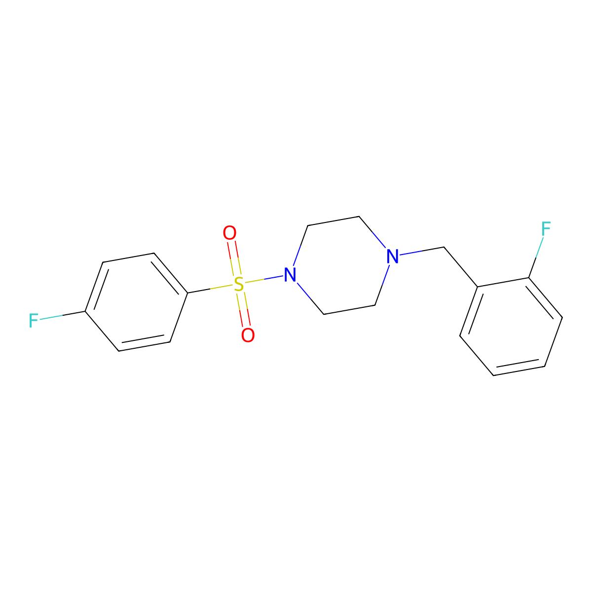 1-[(2-Fluorophenyl)methyl]-4-(4-fluorophenyl)sulfonylpiperazine molecular structure, CAS 428834-69-9