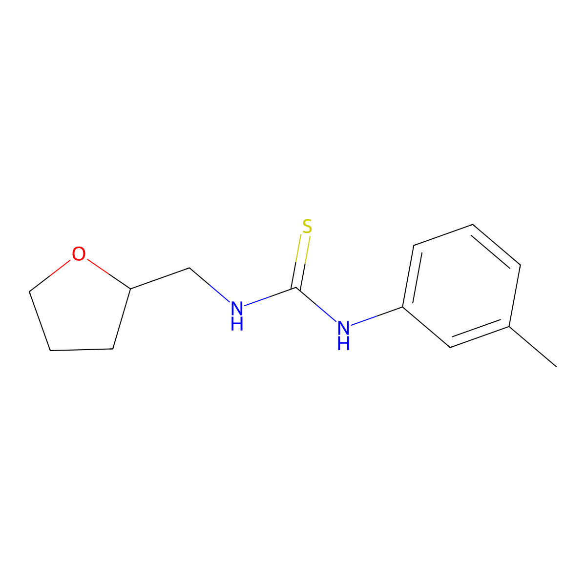 1-(3-Methylphenyl)-3-(tetrahydrofuran-2-ylmethyl)thiourea molecular structure, CAS 428834-72-4