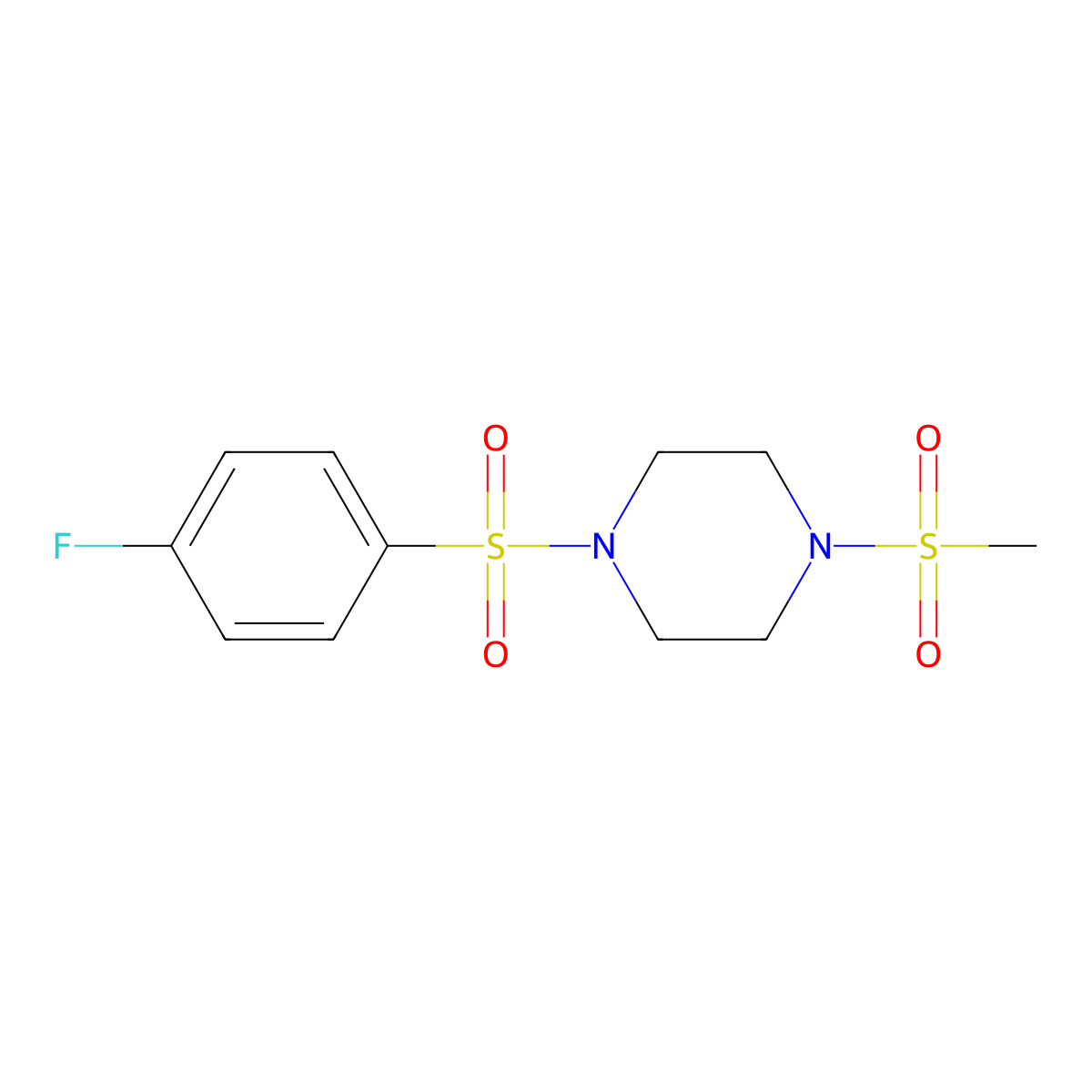 1-[(4-Fluorophenyl)sulfonyl]-4-(methylsulfonyl)piperazine molecular structure, CAS 428834-75-7