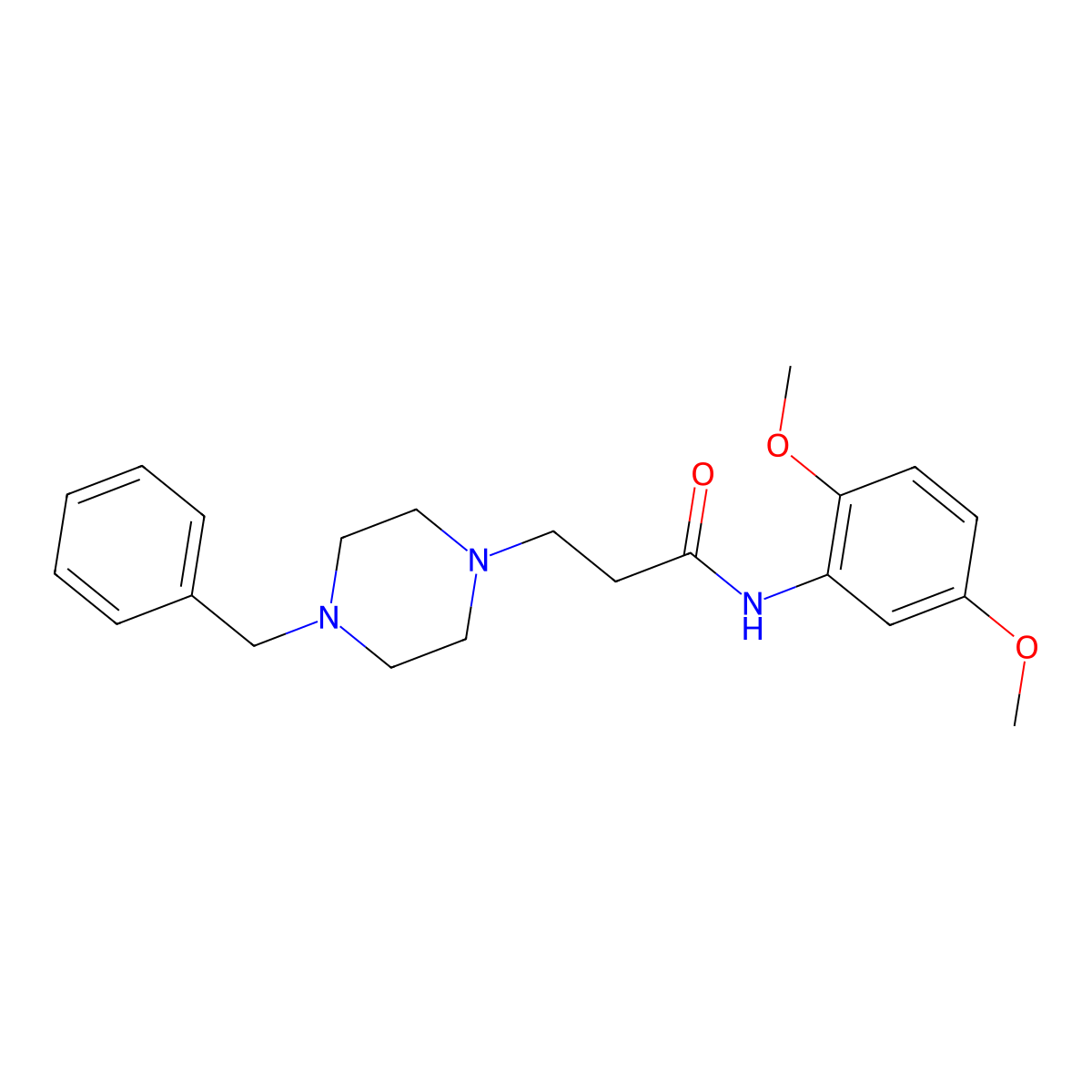 3-(4-benzylpiperazin-1-yl)-N-(2,5-dimethoxyphenyl)propanamide molecular structure, CAS 428834-84-8