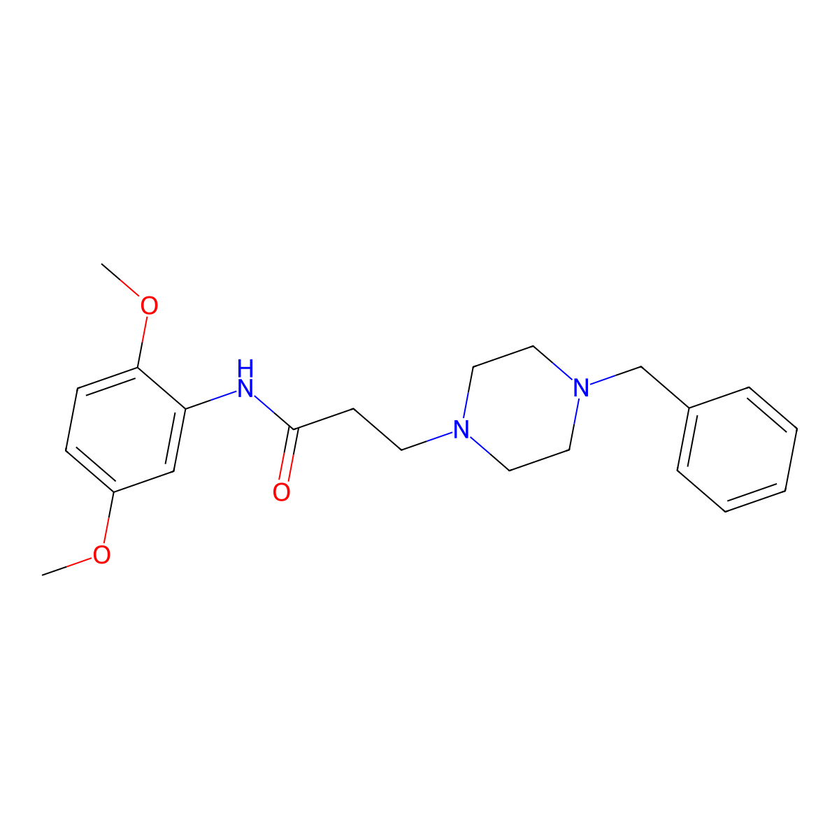3-(4-benzylpiperazin-1-yl)-N-(2,5-dimethoxyphenyl)propanamide molecular structure, CAS 428834-84-8