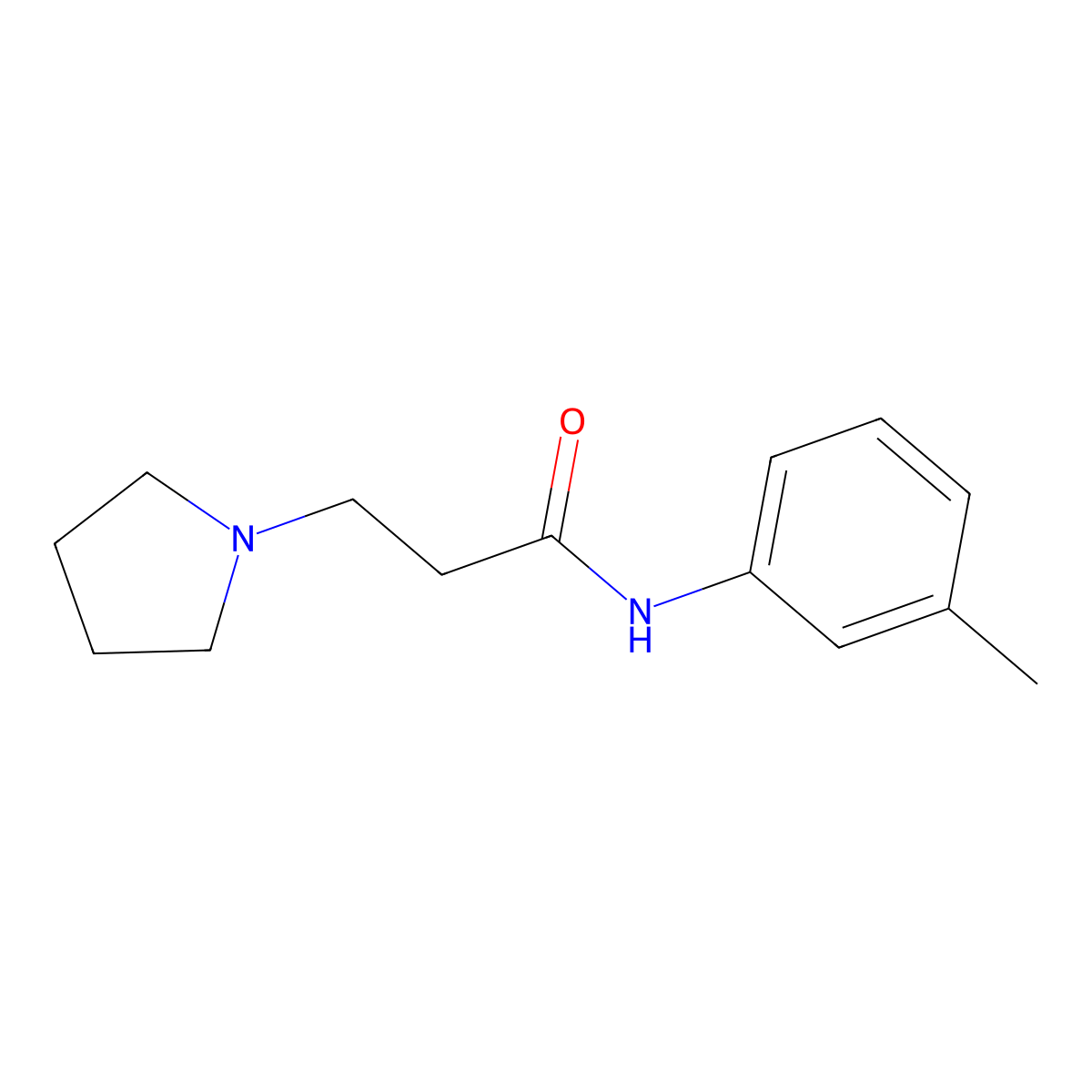 N-(3-methylphenyl)-3-pyrrolidin-1-ylpropanamide molecular structure, CAS 428834-94-0