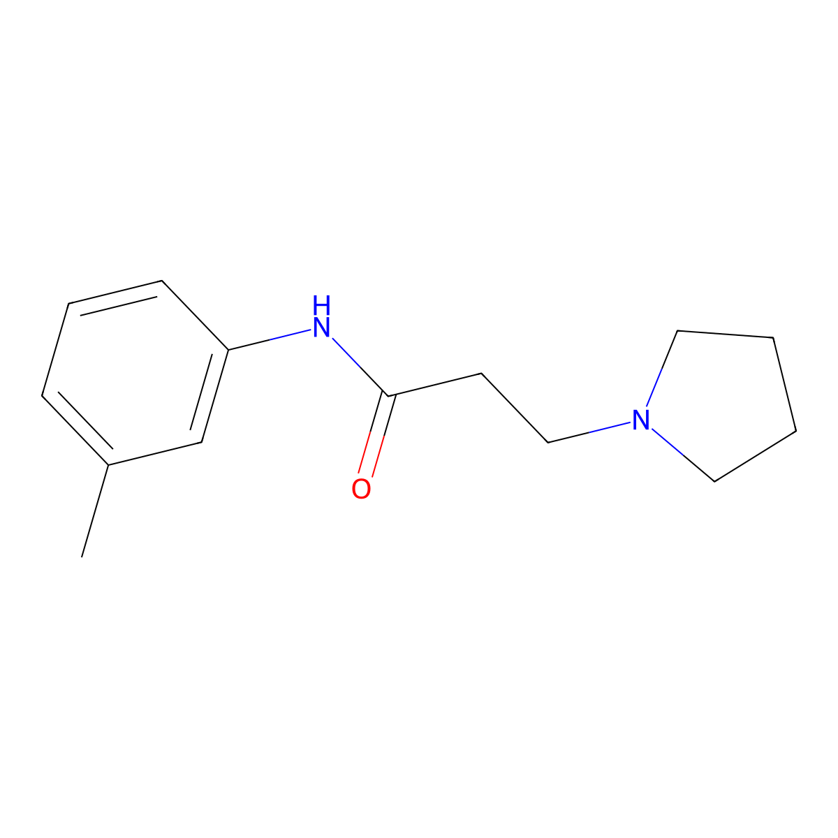 N-(3-methylphenyl)-3-pyrrolidin-1-ylpropanamide molecular structure, CAS 428834-94-0