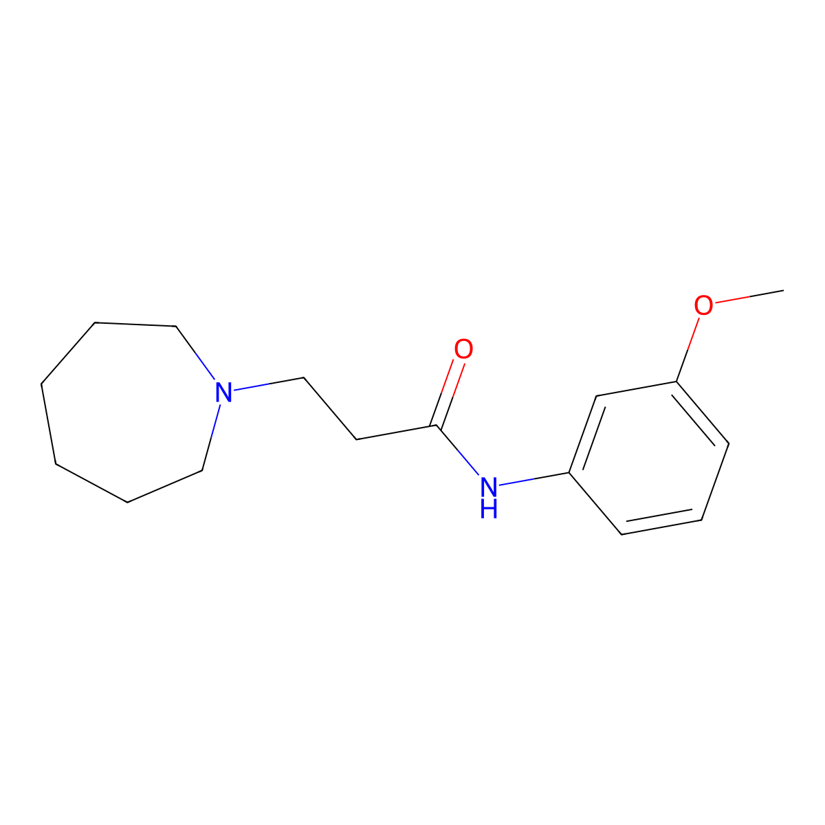 3-(azepan-1-yl)-N-(3-methoxyphenyl)propanamide molecular structure, CAS 428834-97-3