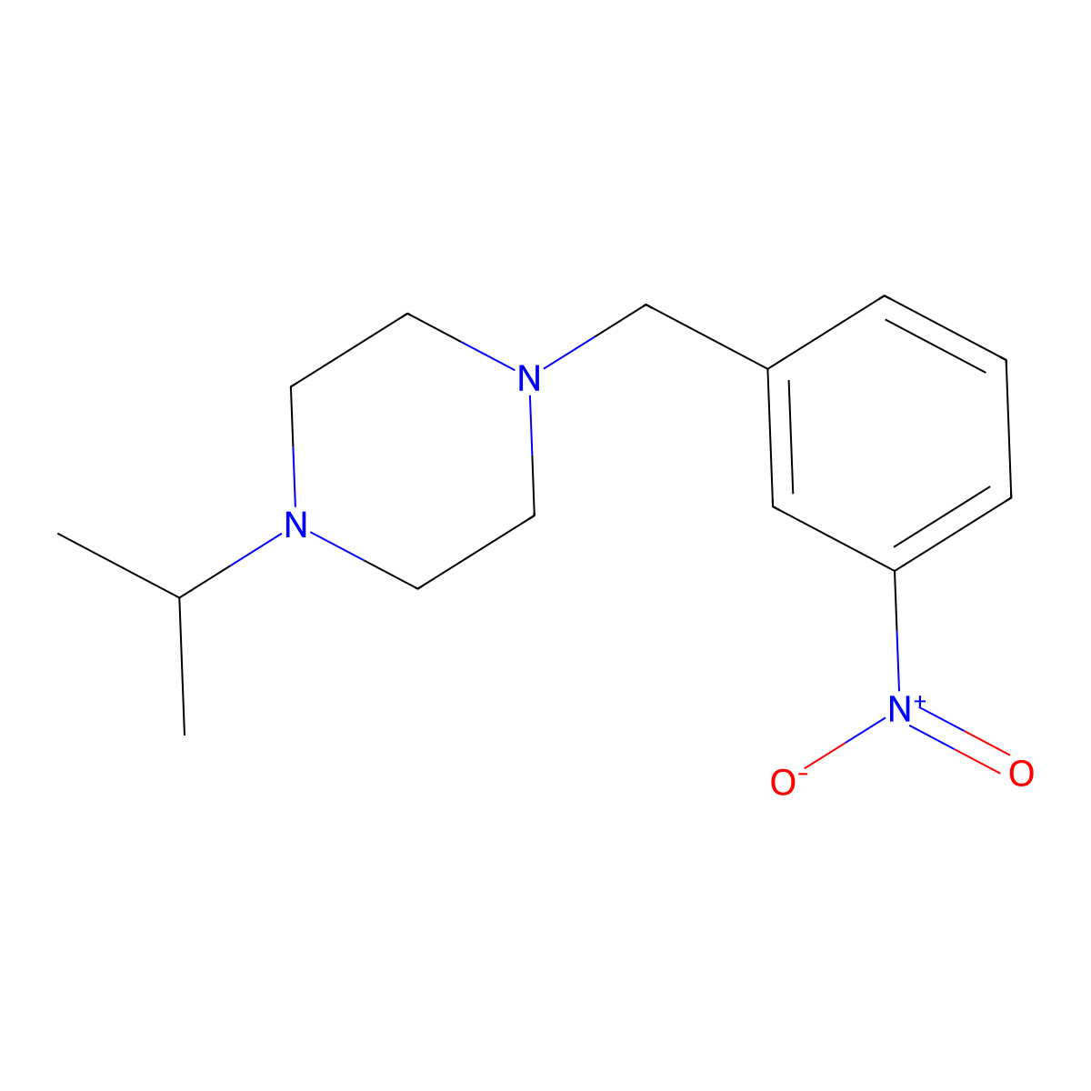1-Isopropyl-4-(3-nitrobenzyl)piperazine molecular structure, CAS 428834-99-5