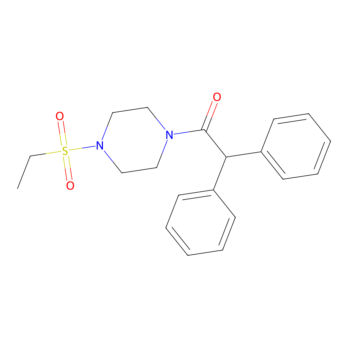 1-(4-Ethylsulfonylpiperazin-1-yl)-2,2-diphenylethanone molecular structure, CAS 428835-07-8