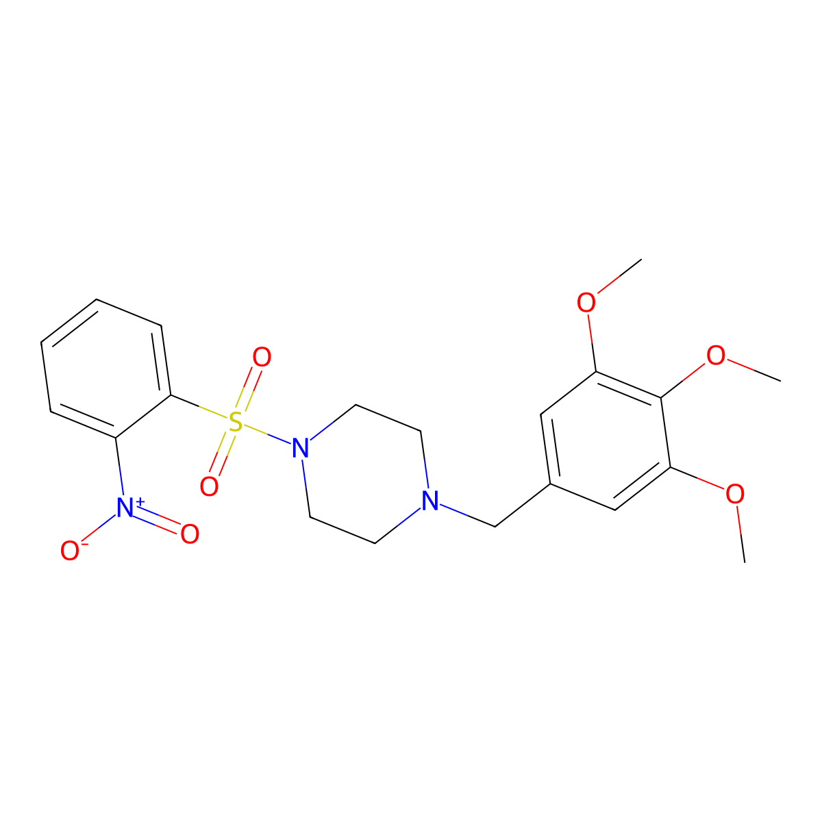 1-(2-Nitrophenyl)sulfonyl-4-[(3,4,5-trimethoxyphenyl)methyl]piperazine molecular structure, CAS 428835-12-5