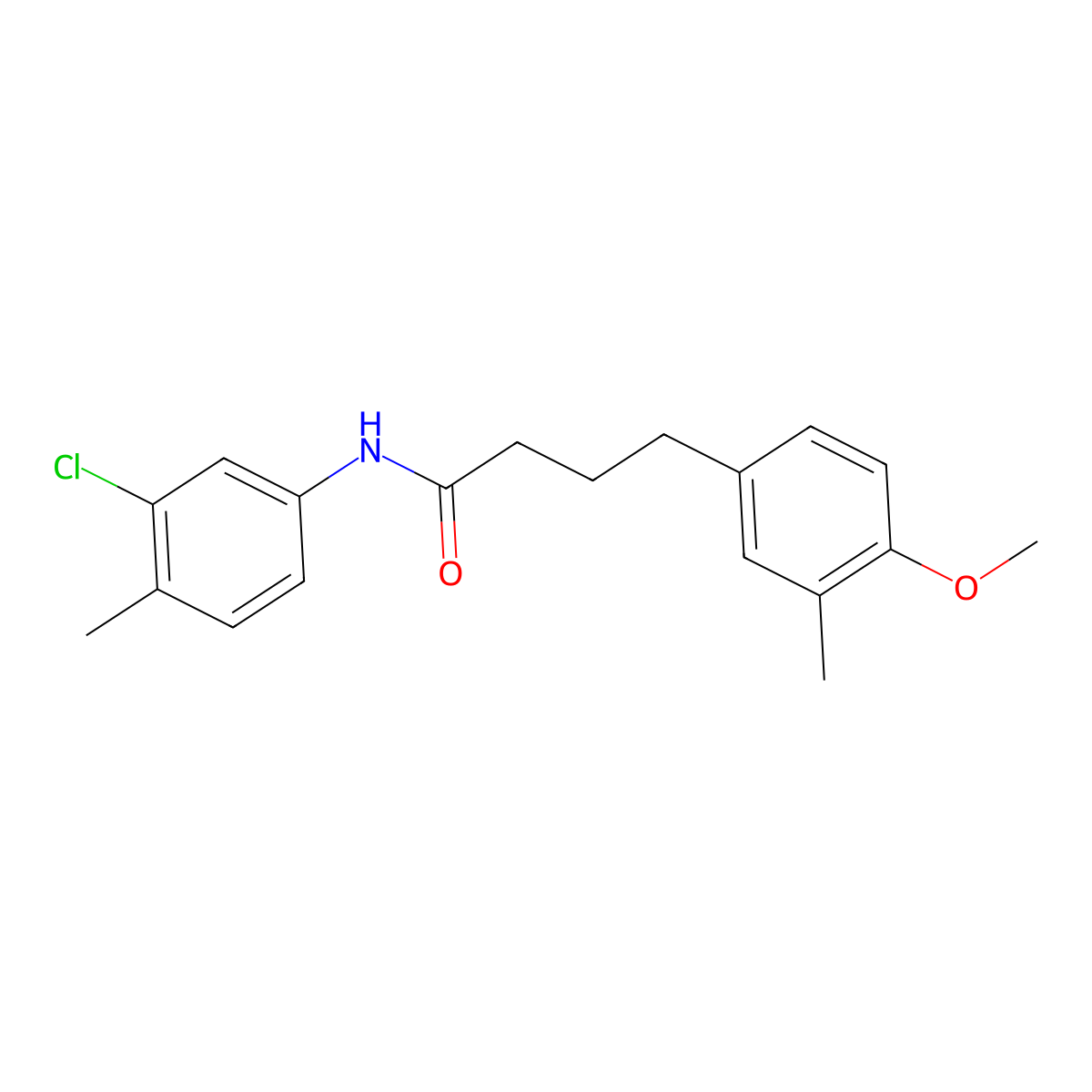 N-(3-chloro-4-methylphenyl)-4-(4-methoxy-3-methylphenyl)butanamide molecular structure, CAS 428835-22-7