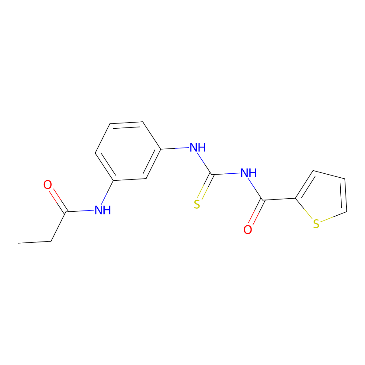N-[[3-(propanoylamino)phenyl]carbamothioyl]thiophene-2-carboxamide molecular structure, CAS 428835-24-9