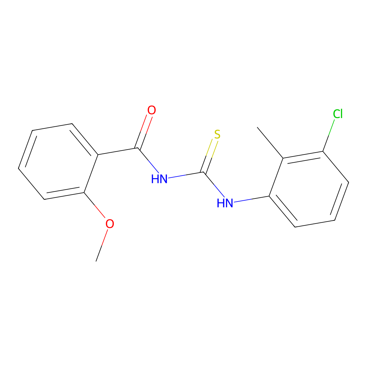 N-[(3-chloro-2-methylphenyl)carbamothioyl]-2-methoxybenzamide molecular structure, CAS 428835-44-3