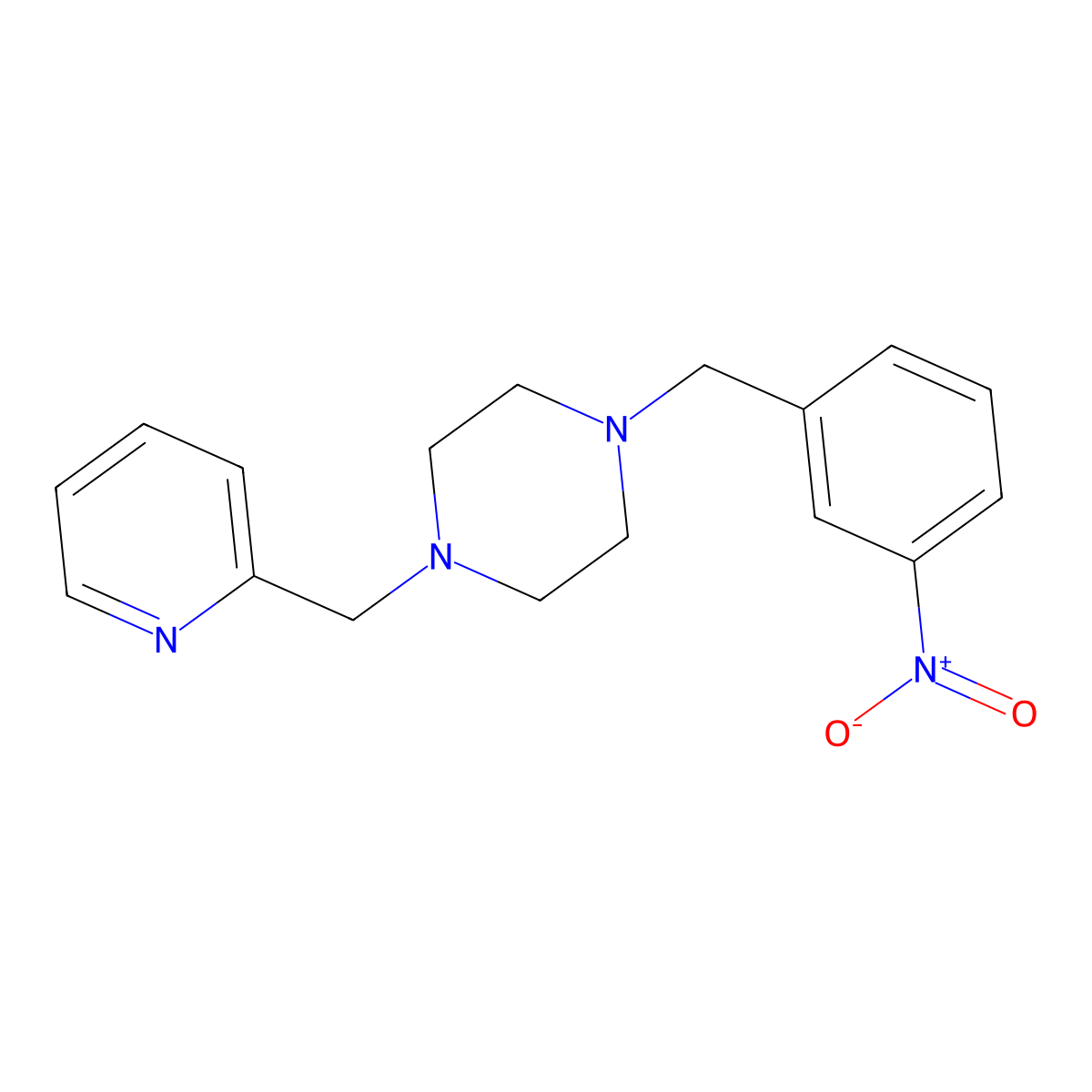 1-[(3-Nitrophenyl)methyl]-4-(pyridin-2-ylmethyl)piperazine molecular structure, CAS 428835-49-8
