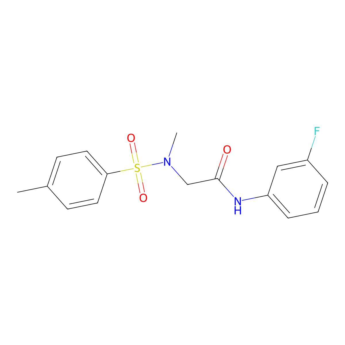 N-(3-fluorophenyl)-2-[methyl-(4-methylphenyl)sulfonylamino]acetamide molecular structure, CAS 428835-60-3