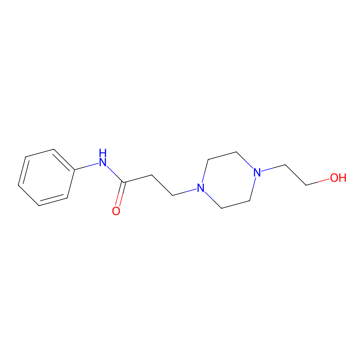 3-[4-(2-hydroxyethyl)piperazin-1-yl]-N-phenylpropanamide molecular structure, CAS 428835-61-4
