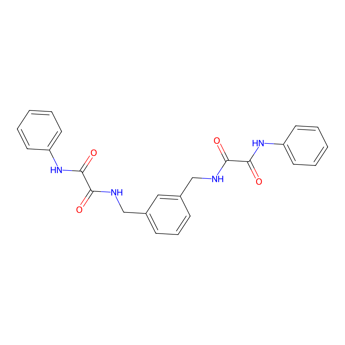 N-[[3-[[(2-anilino-2-oxoacetyl)amino]methyl]phenyl]methyl]-N'-phenyloxamide molecular structure, CAS 428835-67-0