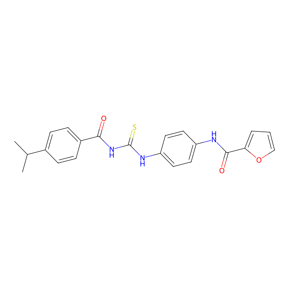 N-[4-[(4-propan-2-ylbenzoyl)carbamothioylamino]phenyl]furan-2-carboxamide molecular structure, CAS 428835-76-1