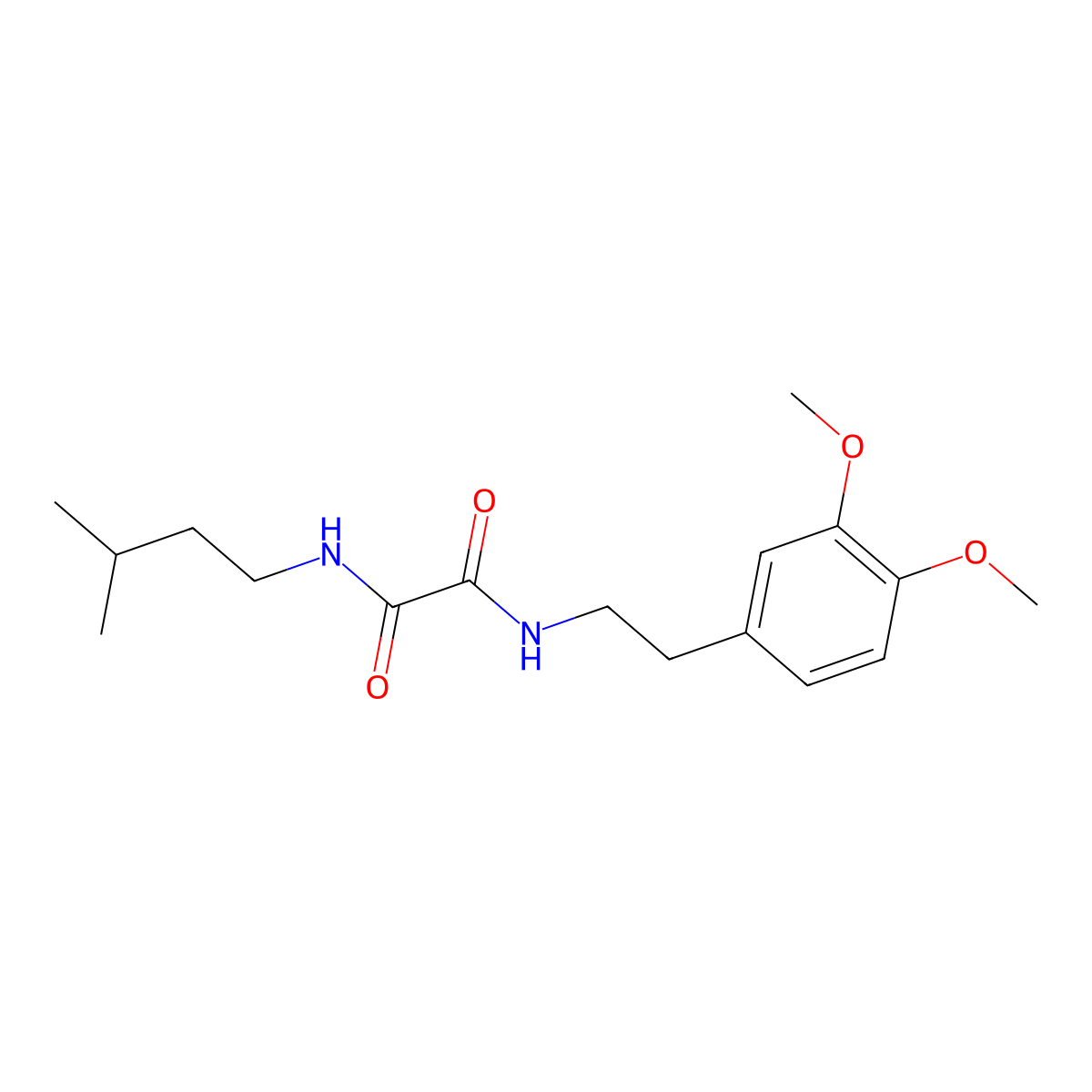 N-[2-(3,4-dimethoxyphenyl)ethyl]-N'-(3-methylbutyl)oxamide molecular structure, CAS 428835-77-2