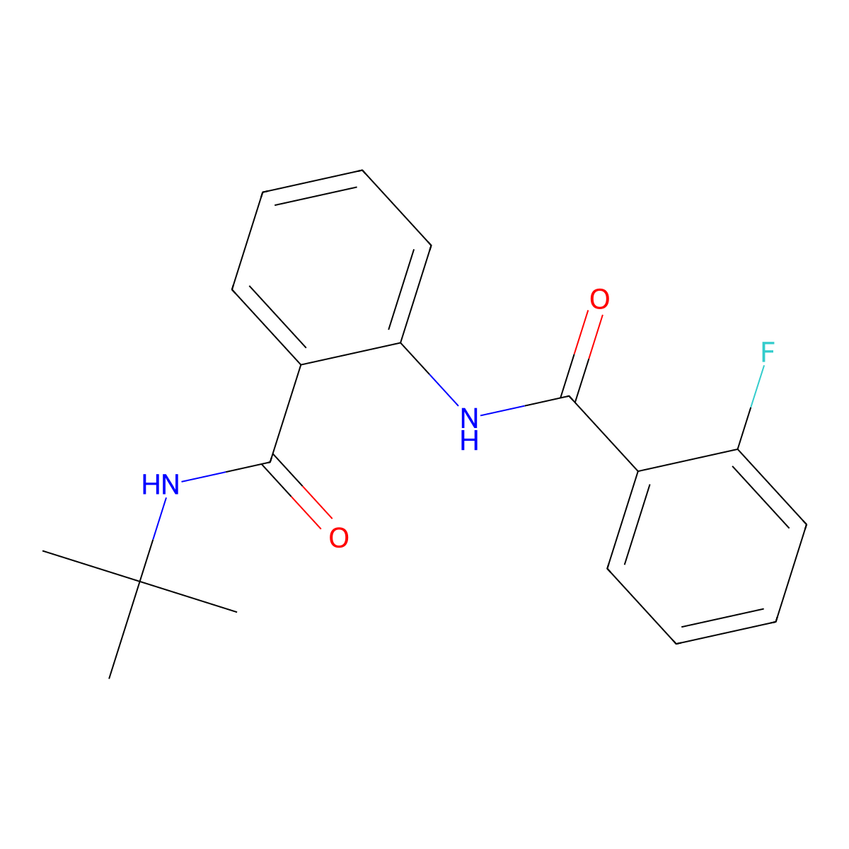 N-tert-butyl-2-[(2-fluorobenzoyl)amino]benzamide molecular structure, CAS 428835-84-1