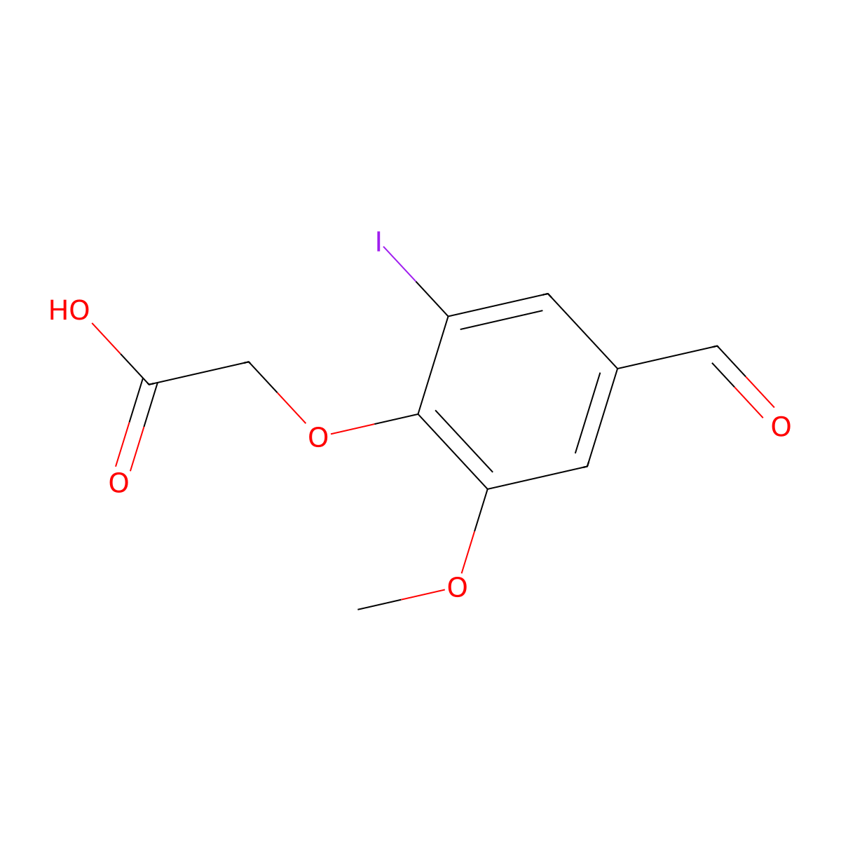 (4-Formyl-2-iodo-6-methoxyphenoxy)acetic acid molecular structure, CAS 428835-89-6