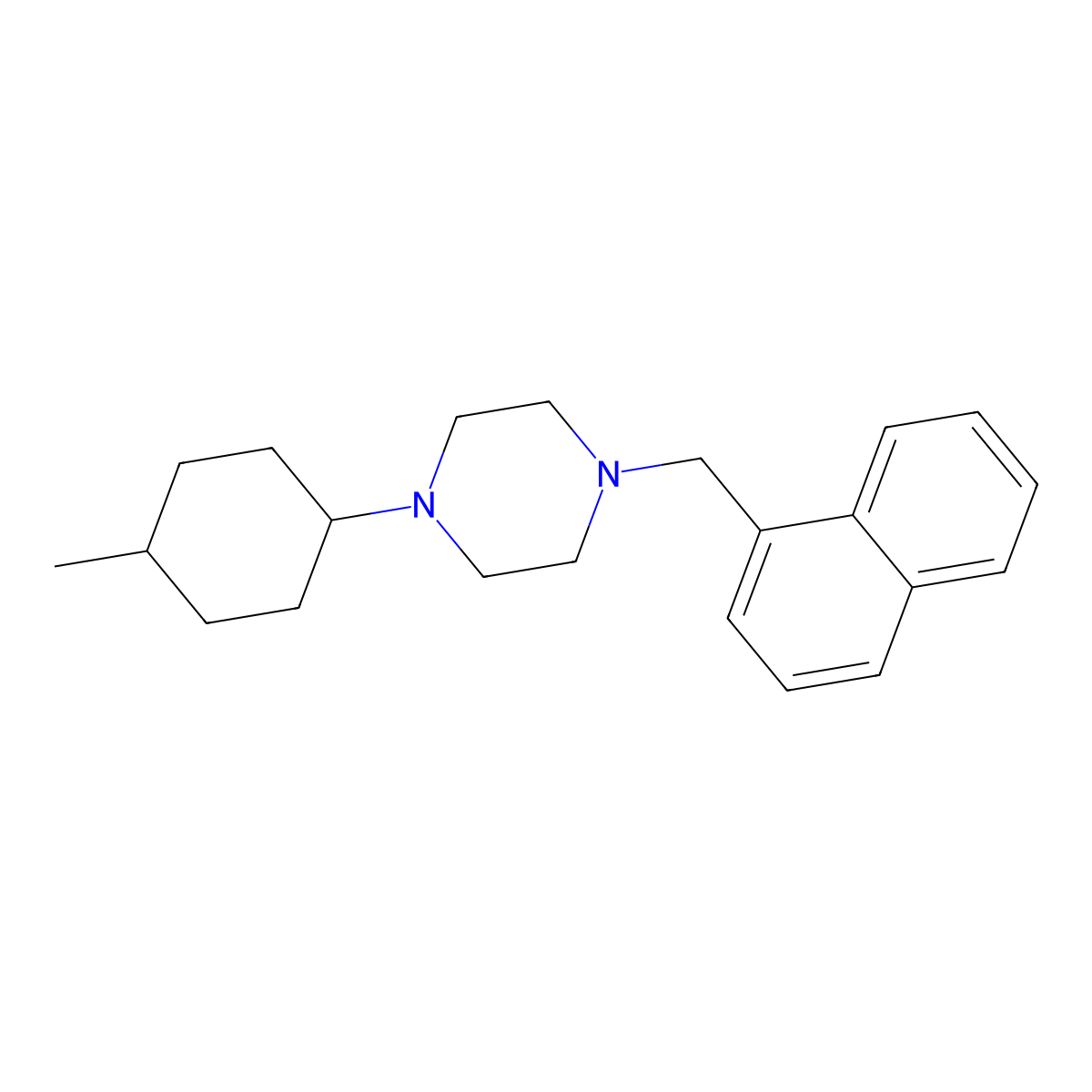 1-(4-Methylcyclohexyl)-4-(naphthalen-1-ylmethyl)piperazine molecular structure, CAS 428835-93-2