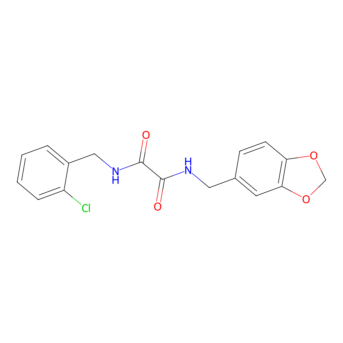 N-(1,3-benzodioxol-5-ylmethyl)-N'-(2-chlorobenzyl)ethanediamide molecular structure, CAS 428836-04-8