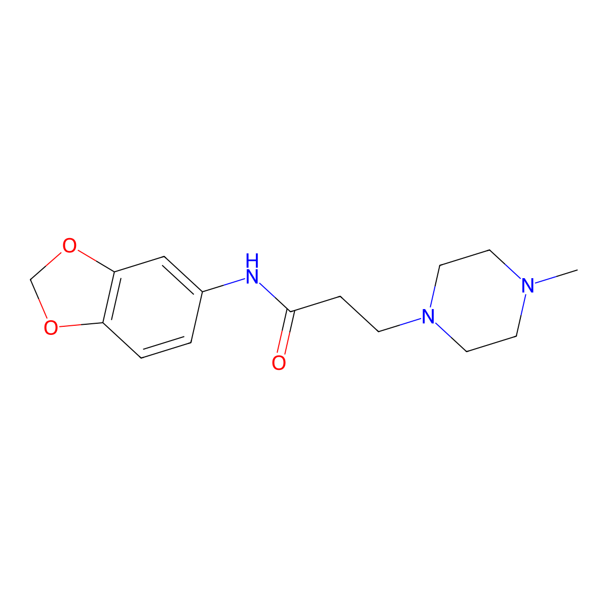 N-(1,3-benzodioxol-5-yl)-3-(4-methylpiperazin-1-yl)propanamide molecular structure, CAS 428836-09-3