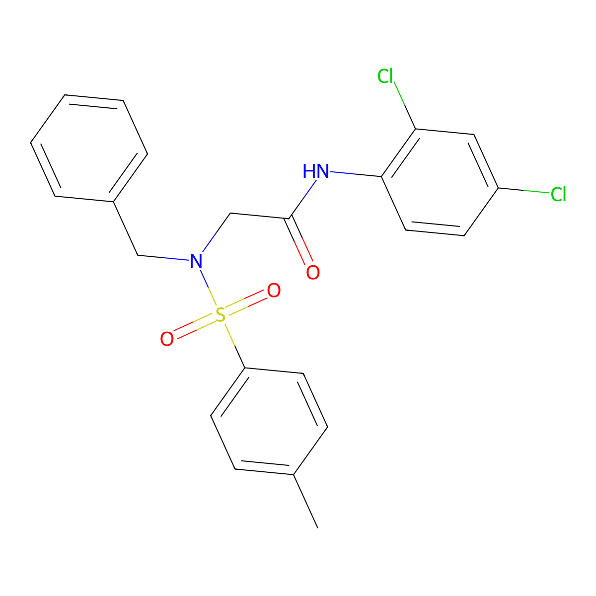 2-[benzyl-(4-methylphenyl)sulfonylamino]-N-(2,4-dichlorophenyl)acetamide molecular structure, CAS 428836-11-7