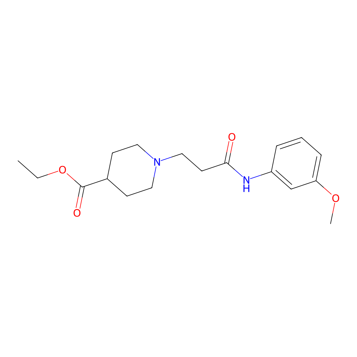Ethyl 1-[3-(3-methoxyanilino)-3-oxopropyl]-4-piperidinecarboxylate molecular structure, CAS 428836-14-0