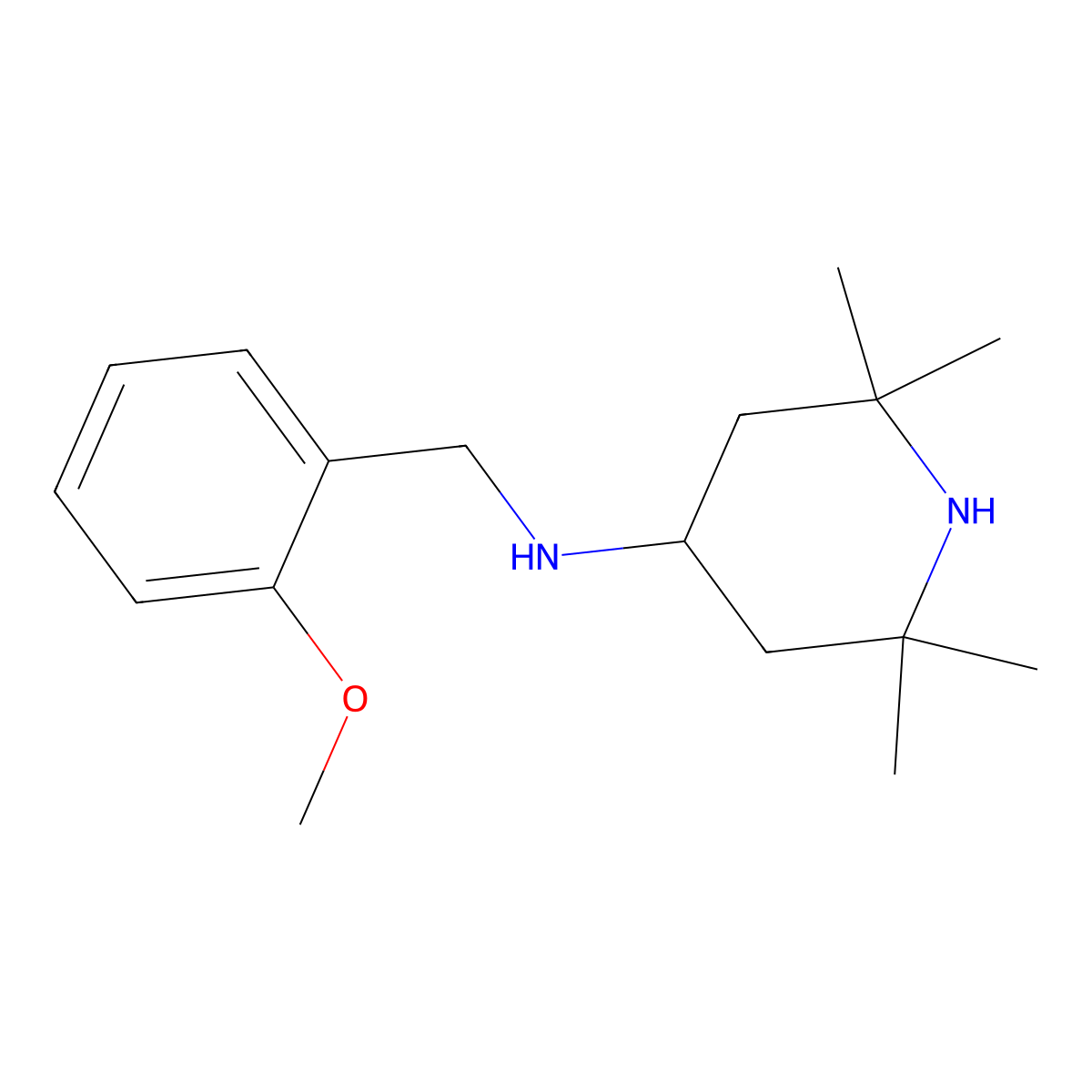 (2-Methoxy-benzyl)-(2,2,6,6-tetramethyl-piperidin-4-yl)-amine molecular structure, CAS 428836-15-1