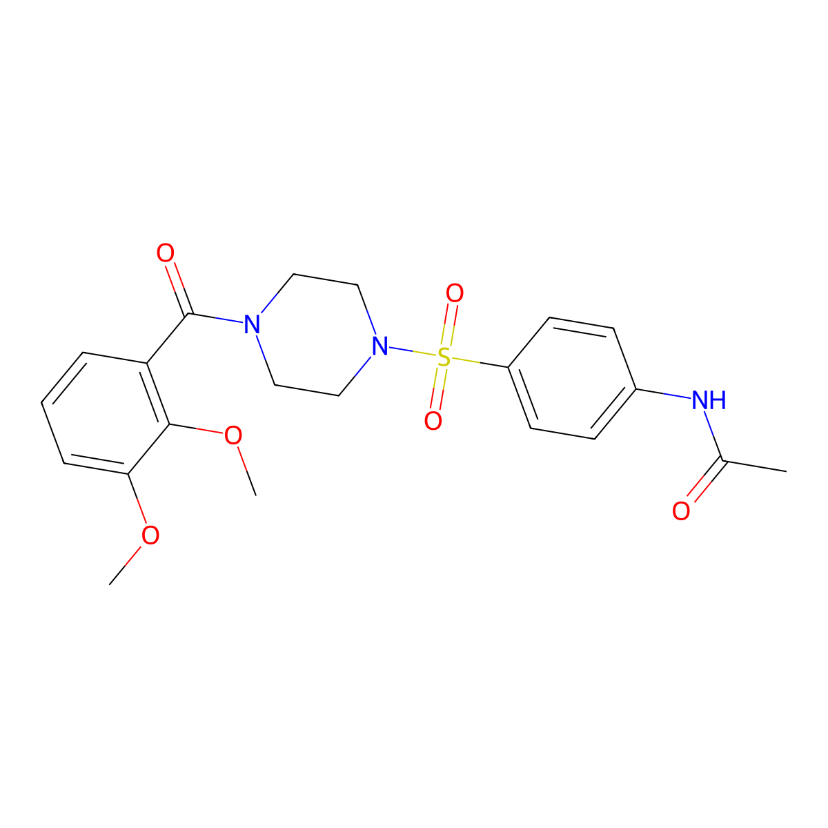 N-[4-[4-(2,3-dimethoxybenzoyl)piperazin-1-yl]sulfonylphenyl]acetamide molecular structure, CAS 428836-16-2