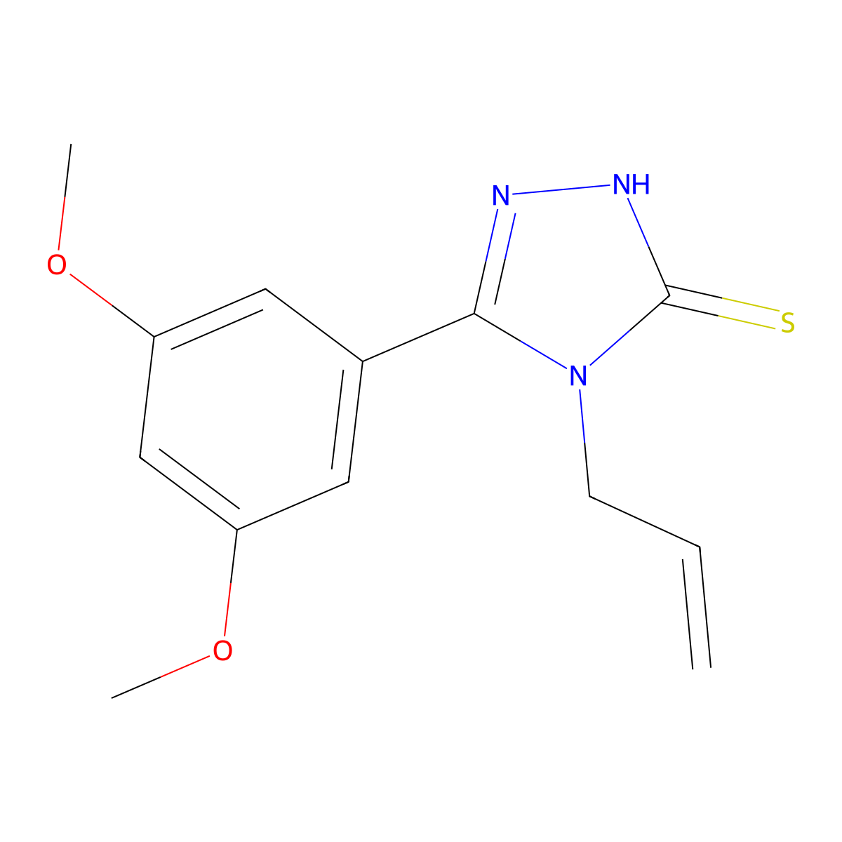 3-(3,5-dimethoxyphenyl)-4-prop-2-enyl-1H-1,2,4-triazole-5-thione molecular structure, CAS 428836-28-6