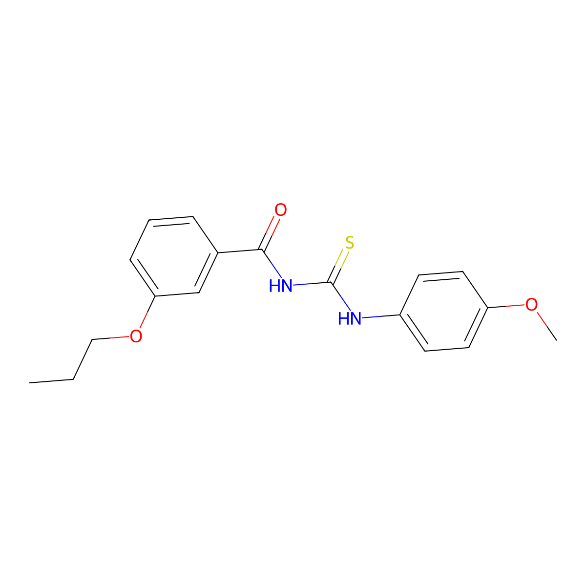 N-[(4-methoxyphenyl)carbamothioyl]-3-propoxybenzamide molecular structure, CAS 428836-41-3