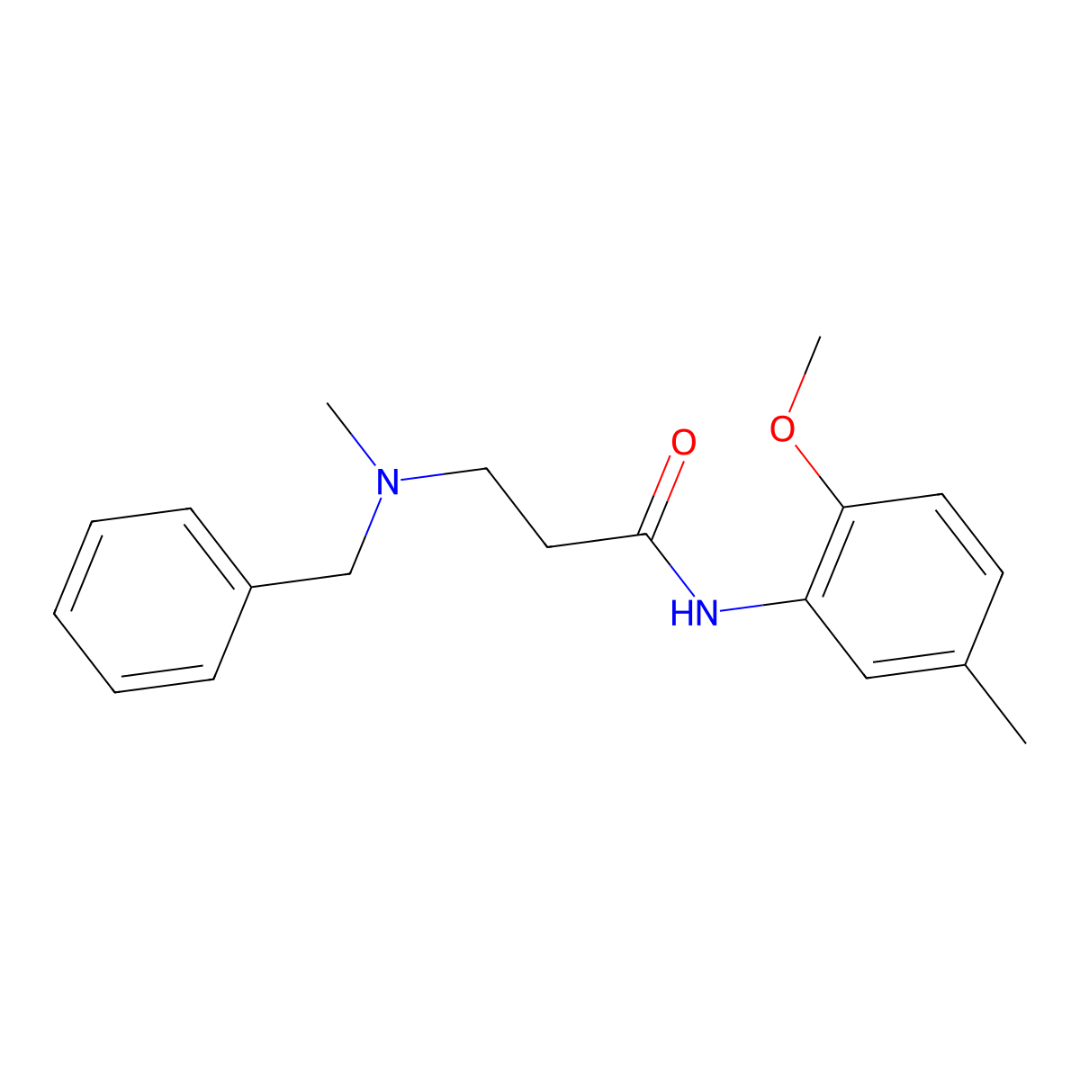 3-[benzyl(methyl)amino]-N-(2-methoxy-5-methylphenyl)propanamide molecular structure, CAS 428836-48-0