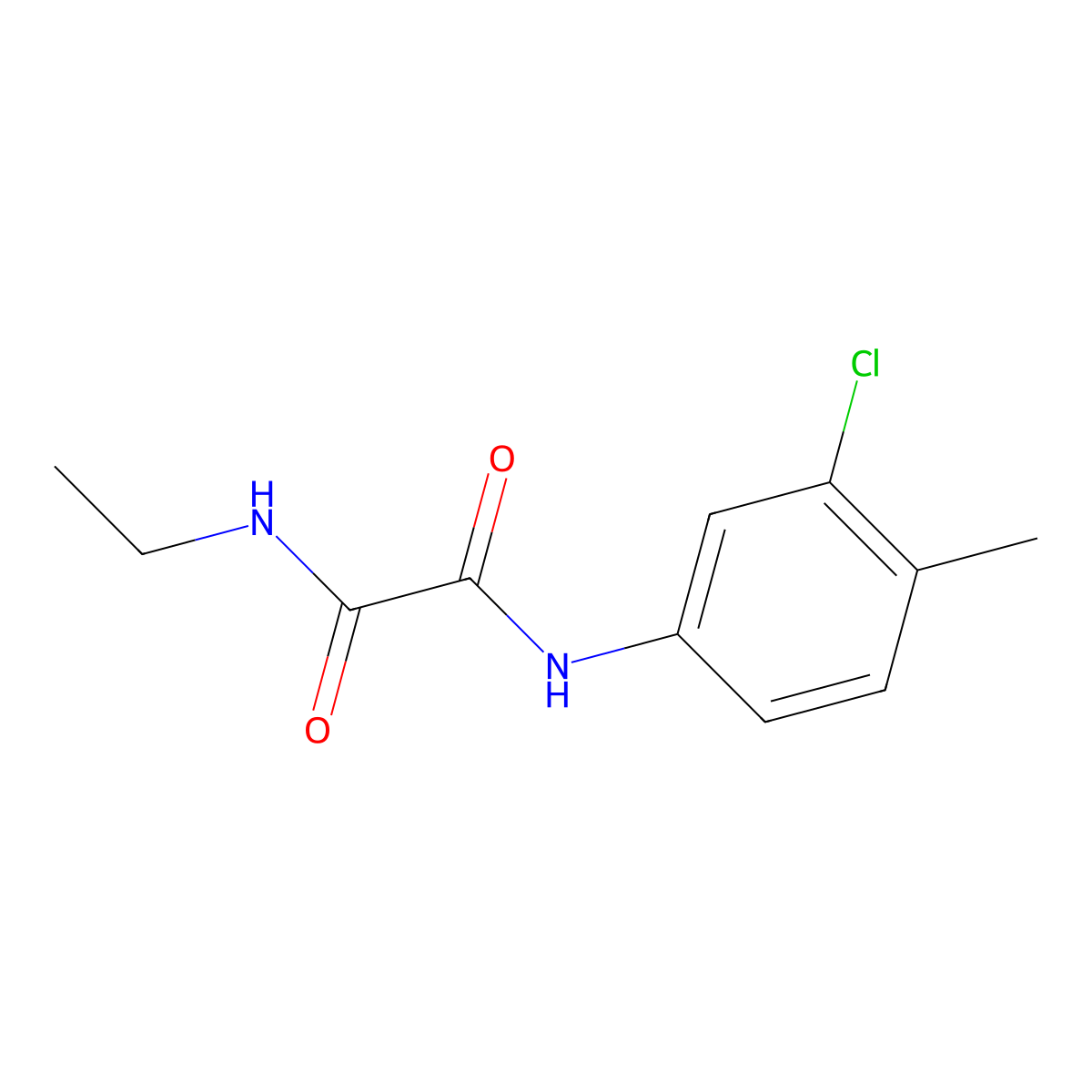 N'-(3-chloro-4-methylphenyl)-N-ethyloxamide molecular structure, CAS 428836-54-8