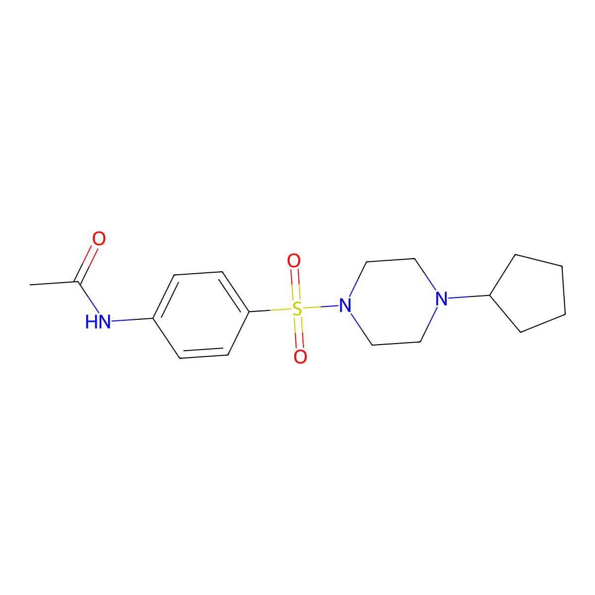 N-[4-(4-cyclopentylpiperazin-1-yl)sulfonylphenyl]acetamide molecular structure, CAS 428836-59-3