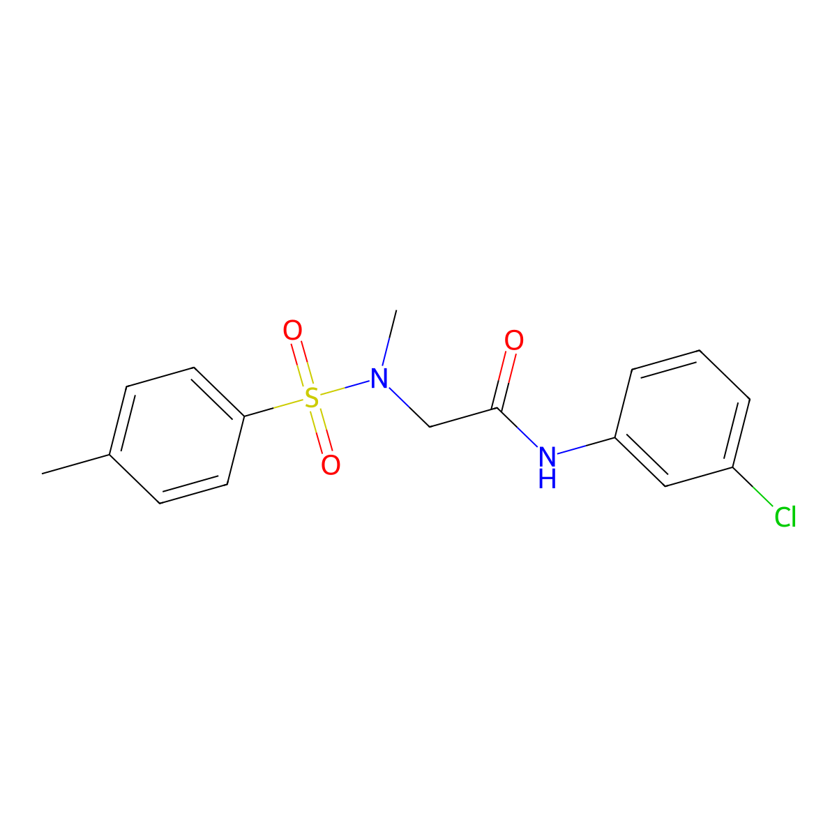 N-(3-chlorophenyl)-2-[methyl-(4-methylphenyl)sulfonylamino]acetamide molecular structure, CAS 428836-62-8