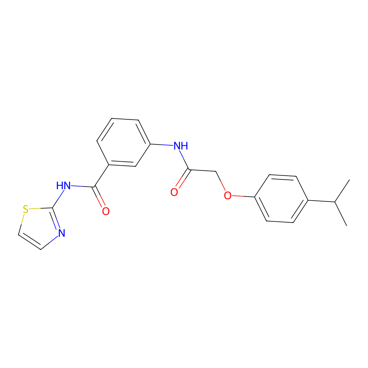 3-[[2-(4-propan-2-ylphenoxy)acetyl]amino]-N-(1,3-thiazol-2-yl)benzamide molecular structure, CAS 428836-70-8