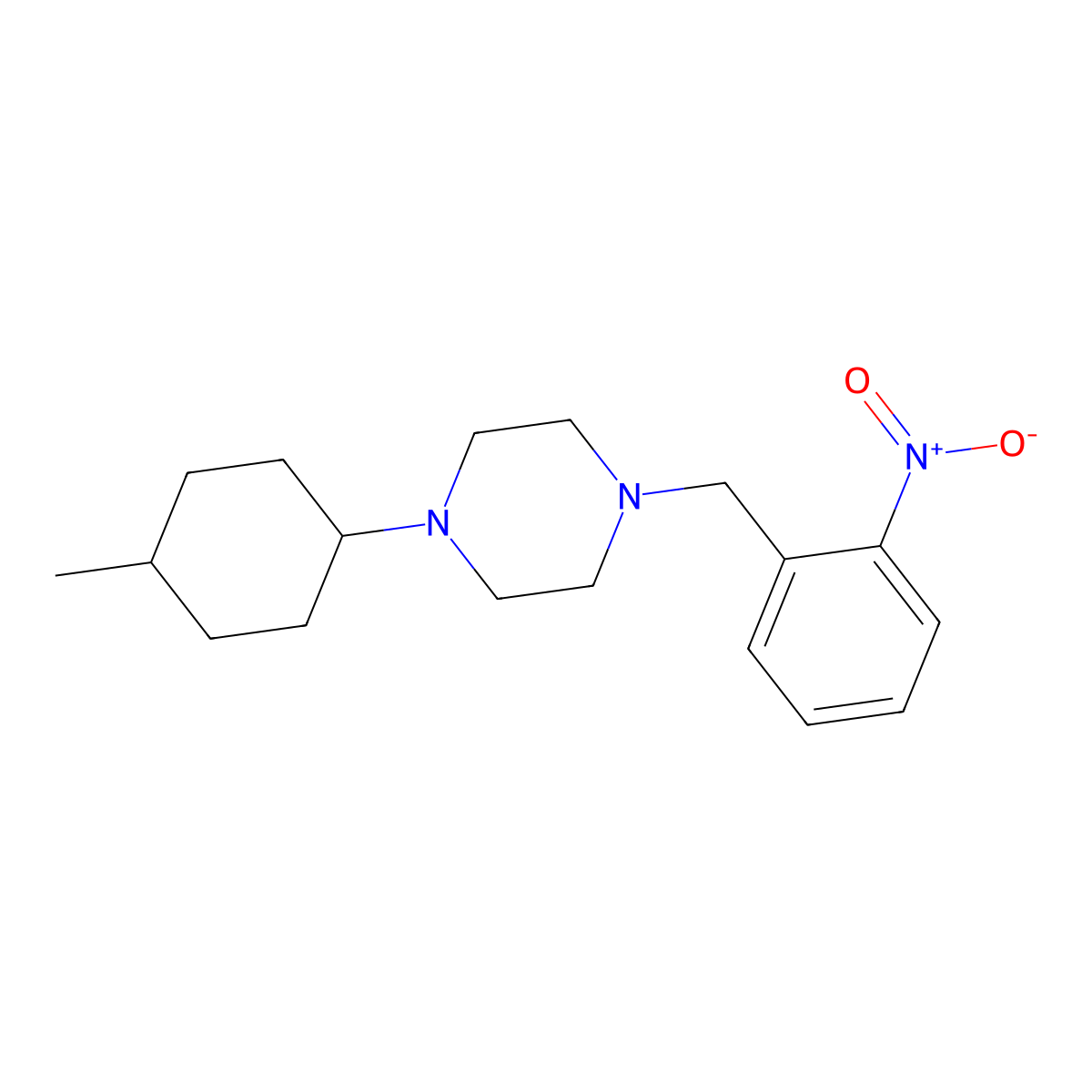 1-(4-Methylcyclohexyl)-4-[(2-nitrophenyl)methyl]piperazine molecular structure, CAS 428836-74-2